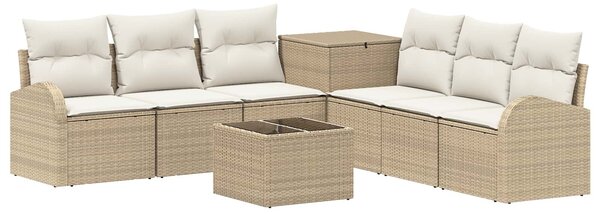 VidaXL Kanapé Szett 8 db Beige és Krémszínű Poli rattan és acél