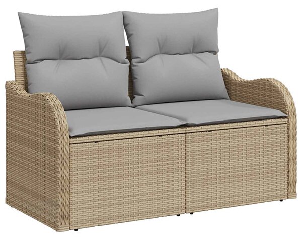 VidaXL Kanapé Szett 6 db Beige és Világosszürke Poli rattan és acél