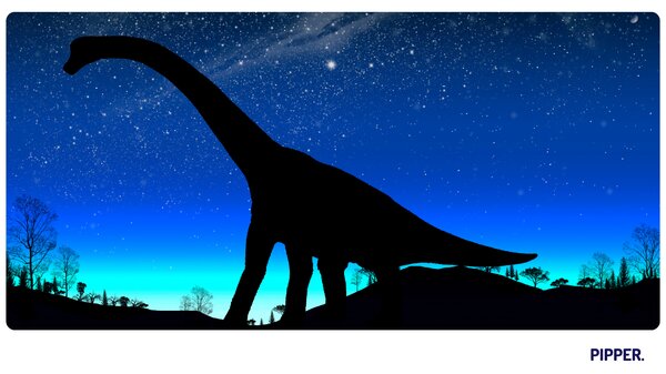 PIPPER. Öntapadós textiltapéta "Dinoszaurusz éjszakai égbolttal"