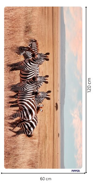 PIPPER. Öntapadós textiltapéta "Zebrák Afrikában"