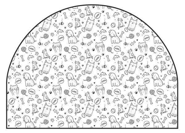 PIPPER. Védő textil falmatrica – Ív – Állatok Méret: 83x60cm, Indíték: névvel