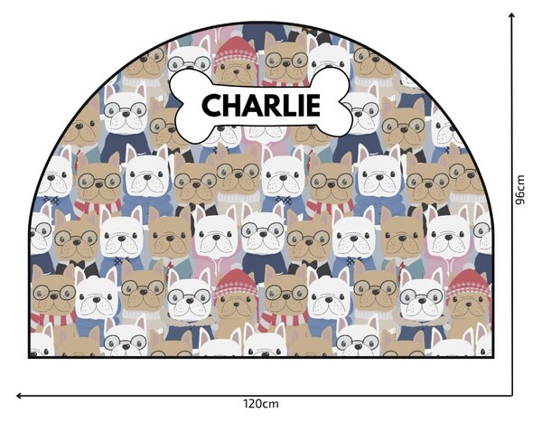 PIPPER. Védő textil falmatrica – Ív – Bulldogok Méret: 120x96cm, Indíték: névvel
