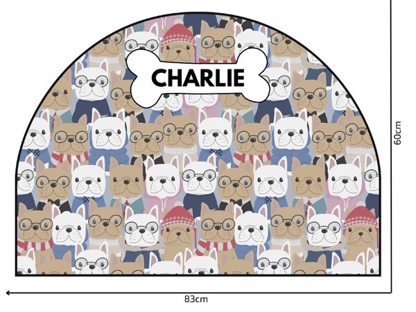 PIPPER. Védő textil falmatrica – Ív – Bulldogok Méret: 120x96cm, Indíték: névvel
