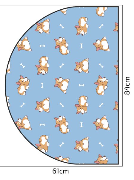 PIPPER. Védő textil falmatrica – Ív – Corgi Méret: 120x96cm, Indíték: névvel