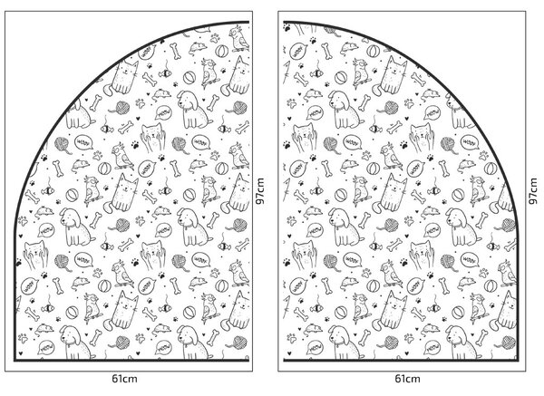 PIPPER. Védő textil falmatrica – Ív – Állatok Méret: 83x60cm, Indíték: névvel