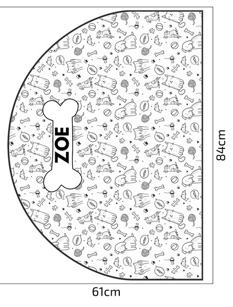 PIPPER. Védő textil falmatrica – Ív – Állatok Méret: 83x60cm, Indíték: névvel