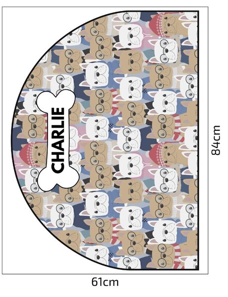 PIPPER. Védő textil falmatrica – Ív – Bulldogok Méret: 120x96cm, Indíték: névvel