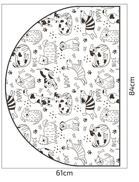 PIPPER. Védő textil falmatrica – Ív – Vidám kutyák Méret: 83x60cm, Indíték: névvel