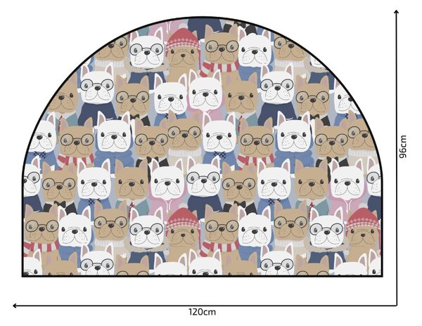 PIPPER. Védő textil falmatrica – Ív – Bulldogok Méret: 120x96cm, Indíték: névvel