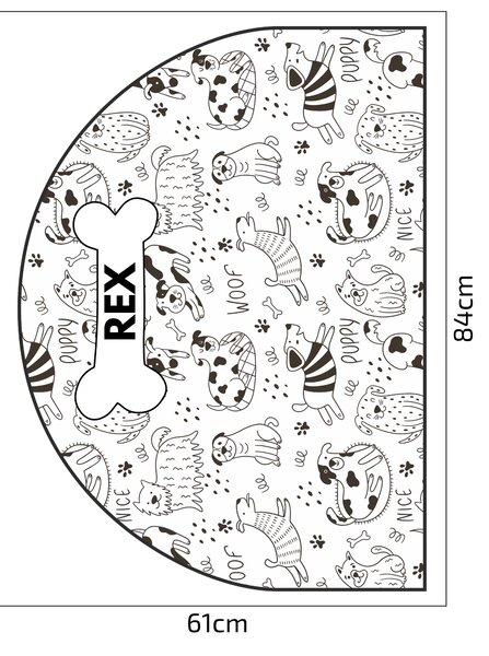 PIPPER. Védő textil falmatrica – Ív – Vidám kutyák Méret: 83x60cm, Indíték: névvel