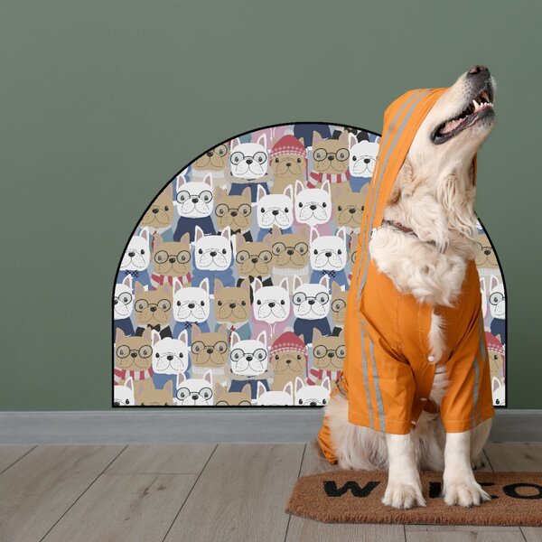 PIPPER. Védő textil falmatrica – Ív – Bulldogok Méret: 120x96cm, Indíték: névvel
