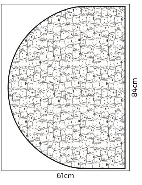 PIPPER. Védő textil falmatrica – Ív – Kutyák Méret: 83x60cm, Indíték: névvel