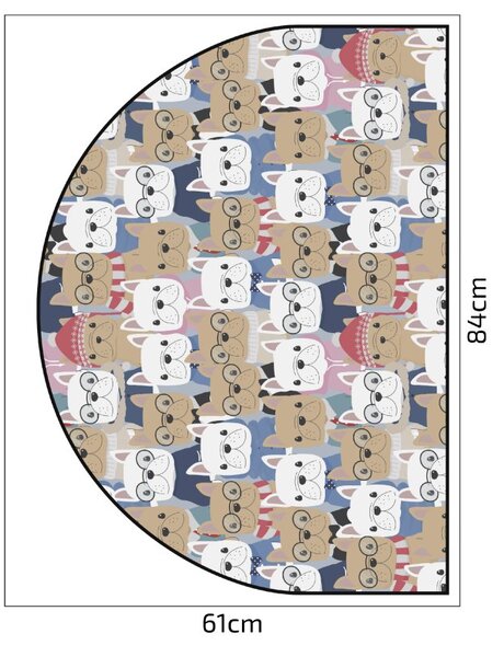 PIPPER. Védő textil falmatrica – Ív – Bulldogok Méret: 120x96cm, Indíték: névvel