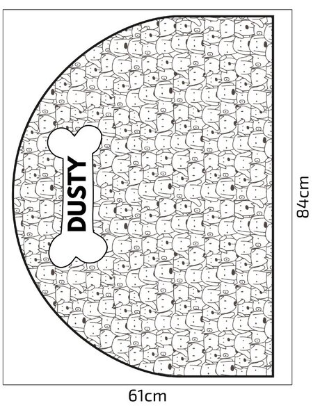 PIPPER. Védő textil falmatrica – Ív – Kutyák Méret: 83x60cm, Indíték: névvel