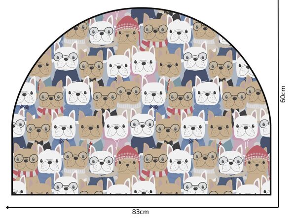PIPPER. Védő textil falmatrica – Ív – Bulldogok Méret: 120x96cm, Indíték: névvel