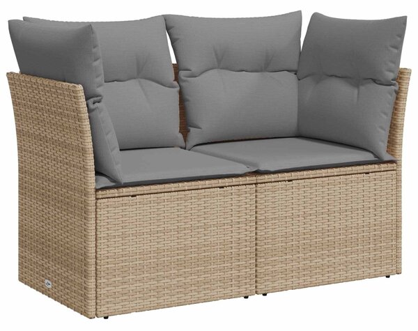 VidaXL Kanapé Szett 5 db Beige és Világosszürke Poli rattan és acél