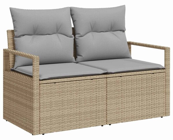 VidaXL Kanapé Szett 8 db Beige és Világosszürke Poli rattan és acél