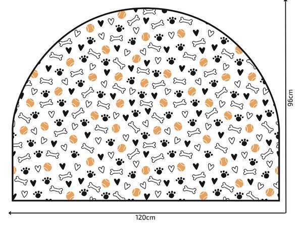 PIPPER. Védő textil falmatrica – Ív – Labdácskák Méret: 83x60cm, Indíték: névvel