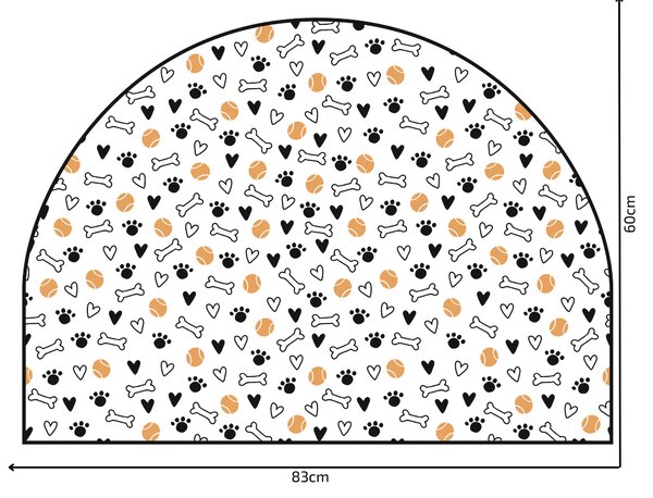 PIPPER. Védő textil falmatrica – Ív – Labdácskák Méret: 83x60cm, Indíték: névvel