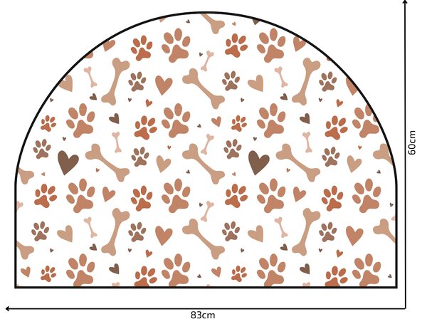 PIPPER. Védő textil falmatrica – Ív – Mancsok Méret: 120x96cm, Indíték: névvel