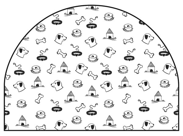 PIPPER. Védő textil falmatrica – Ív – Nyakörvek Méret: 120x96cm, Indíték: névvel