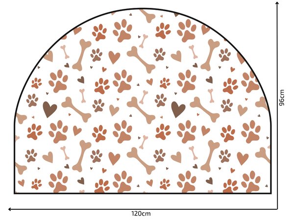 PIPPER. Védő textil falmatrica – Ív – Mancsok Méret: 120x96cm, Indíték: névvel