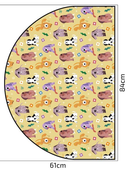 PIPPER. Védő textil falmatrica – Ív – Színes kutyák Méret: 120x96cm, Indíték: névvel