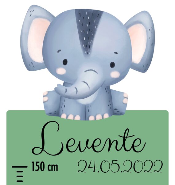 PIPPER. Textil falmatrica "Gyermek magasságmérő névvel - Szafari"