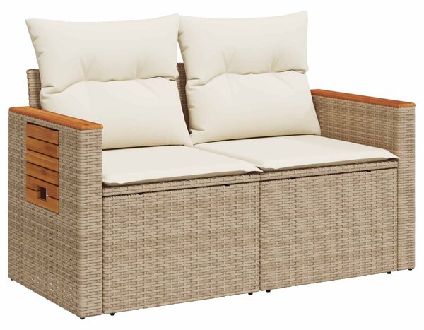 VidaXL Kanapé Szett 5 db Beige és Krémszínű Poli rattan és acél