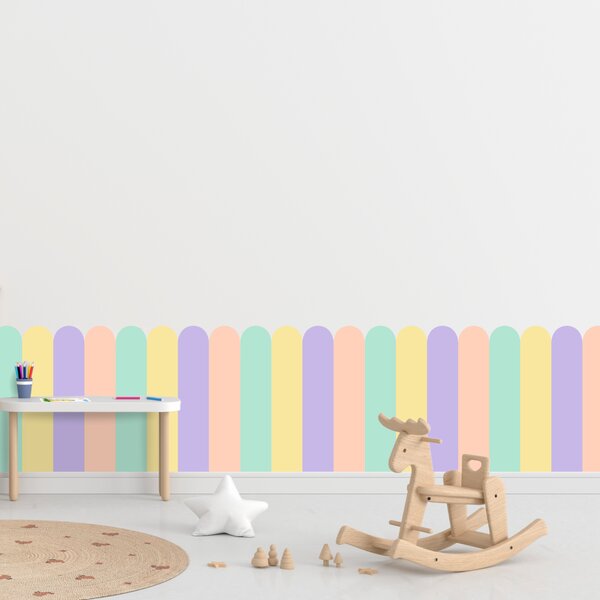 PIPPER. Textil öntapadó tapéta - Boltív - Pasztell szín 2 Méret: 60cm