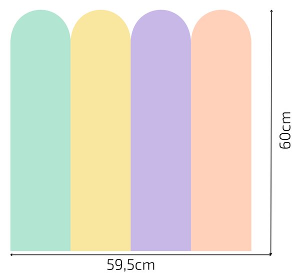 PIPPER. Textil öntapadó tapéta - Boltív - Pasztell szín 2 Méret: 60cm