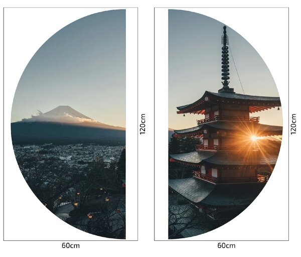 PIPPER. Textil kör alakú falmatrica "Japán 2" Méret: 100cm