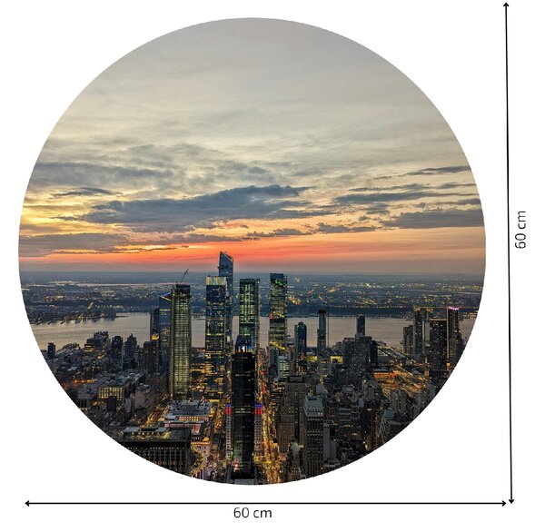 PIPPER. Textil kör alakú falmatrica "New York" Méret: 60cm
