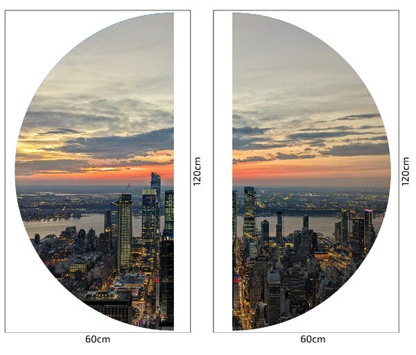 PIPPER. Textil kör alakú falmatrica "New York" Méret: 60cm