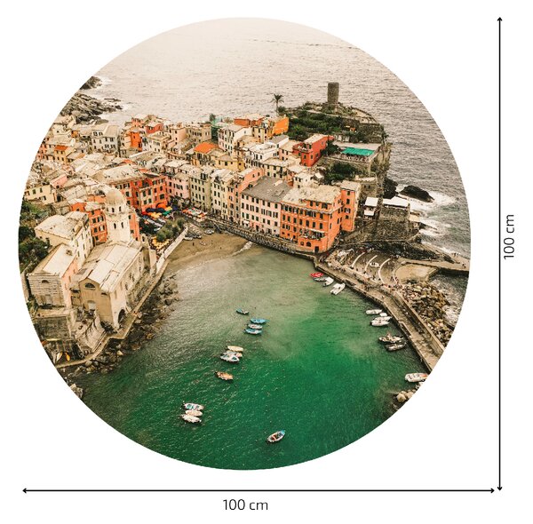 PIPPER. Textil kör alakú falmatrica "Cinque Terre – Olaszország" Méret: 60cm
