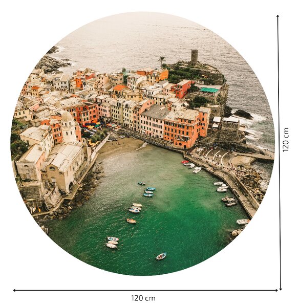 PIPPER. Textil kör alakú falmatrica "Cinque Terre – Olaszország" Méret: 60cm