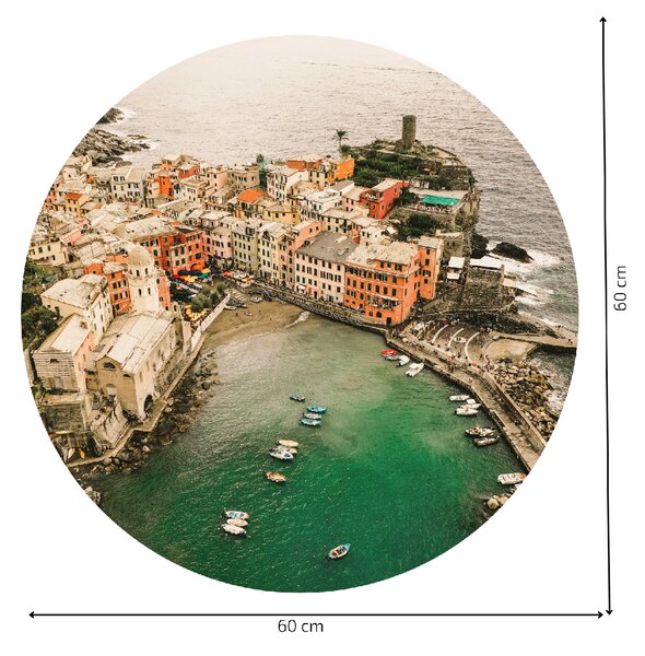 PIPPER. Textil kör alakú falmatrica "Cinque Terre – Olaszország" Méret: 60cm