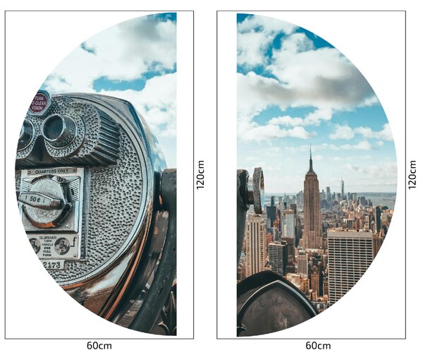 PIPPER. Textil kör alakú falmatrica "New York 2" Méret: 100cm