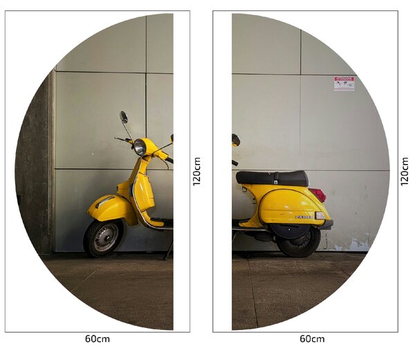 PIPPER. Textil kör alakú falmatrica "Vespa" Méret: 120cm