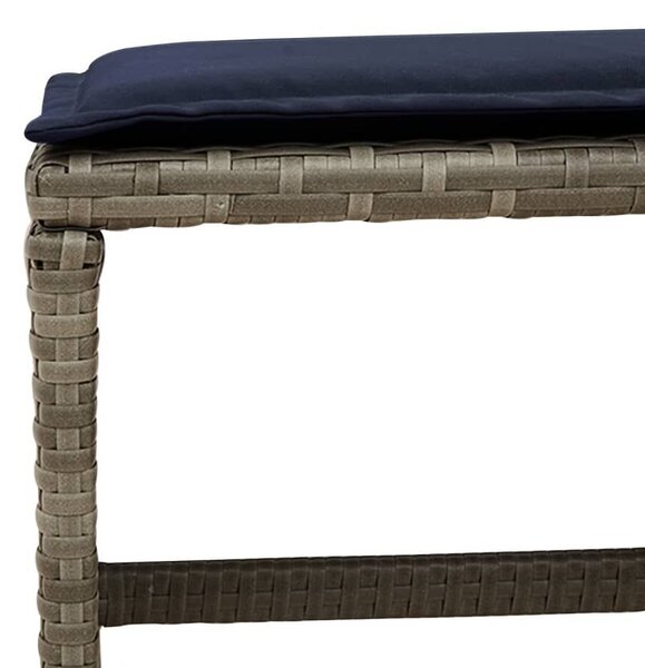 VidaXL 15 db szürke polyrattan kerti étkezőgarnitúra párnákkal