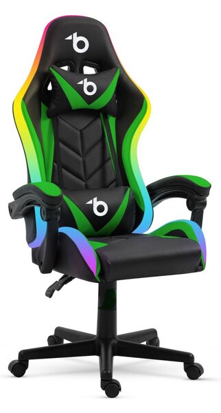 Delight BMD1115GR RGB Gamer szék Fekete/Zöld 120kg