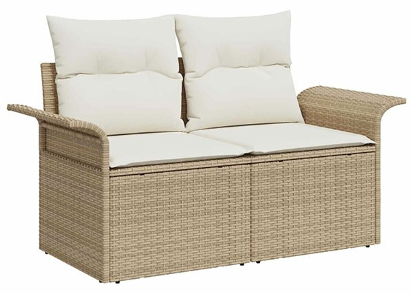 VidaXL Kanapé Szett 5 db Beige és Krémszínű Poli rattan és acél