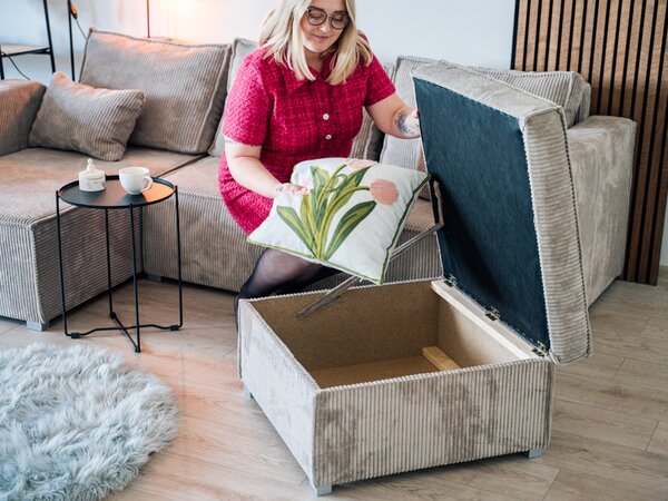 Taburet SMART COSARO tárolóhellyel 65x65 cm, mentás