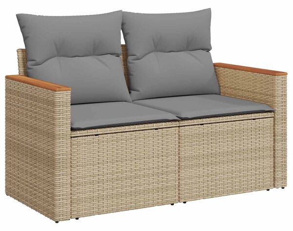 VidaXL Kanapé Szett 5 db Beige és Világosszürke Poli rattan és acél