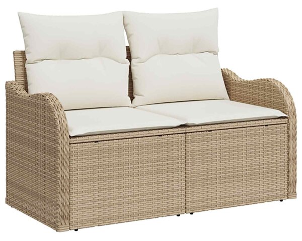 VidaXL Kanapé Szett 6 db Beige és Krémszínű Poli rattan és acél