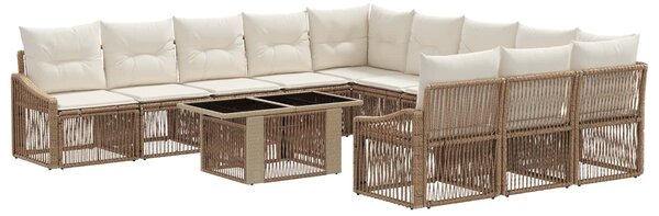 VidaXL Kerti Kanapé Szett 12 db Beige és Krémszínű polirattan
