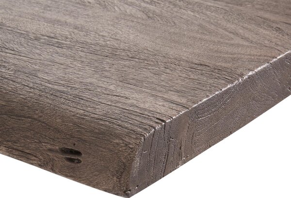 DELIFE Étkezőasztal Edge 260x100 XL akác platina kereszt láb téglalap fekete Live-Edge
