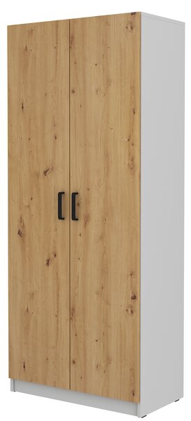 Polcosszekrény Mantela 2F (világosszürke + artisan tölgy)