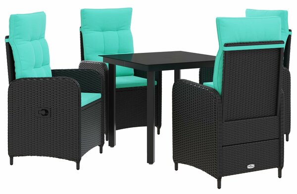 VidaXL Kert étkező szett 5 db PE rattan és porbevonatos acél