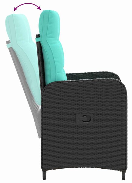 VidaXL Kert étkező szett 5 db PE rattan és porbevonatos acél